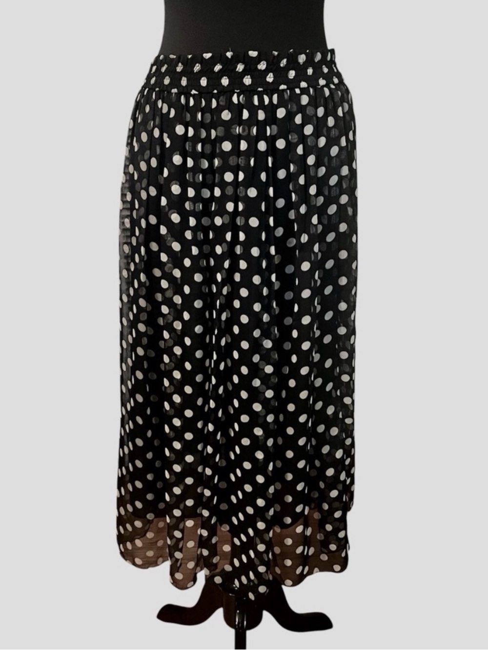 POLKA DOT Sheer Goth Midi Skirt M L